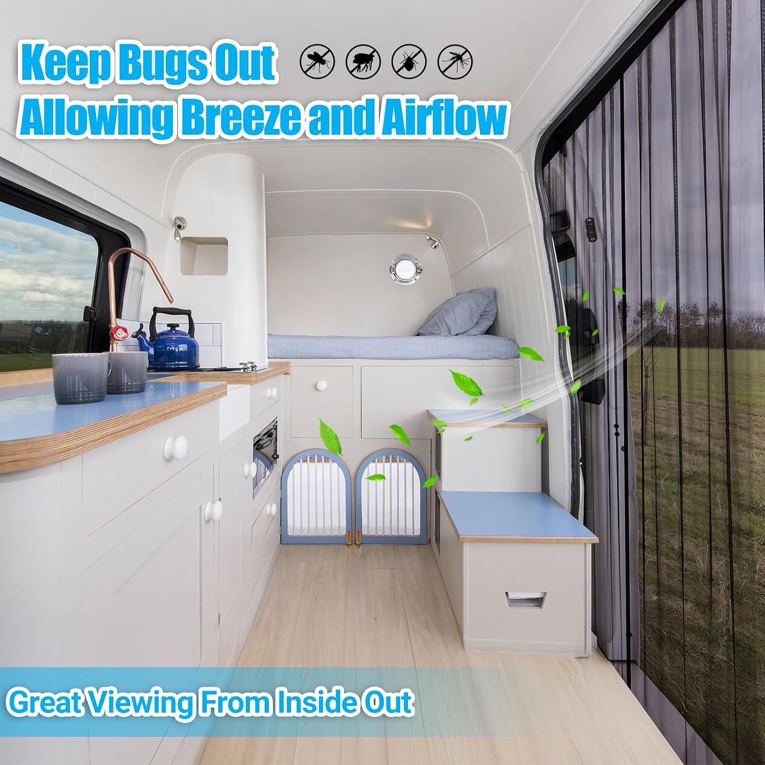 Thumbnail 3 de ZATOOTO Van Bug Screen with Magnetism (150x110cm) for Campervans