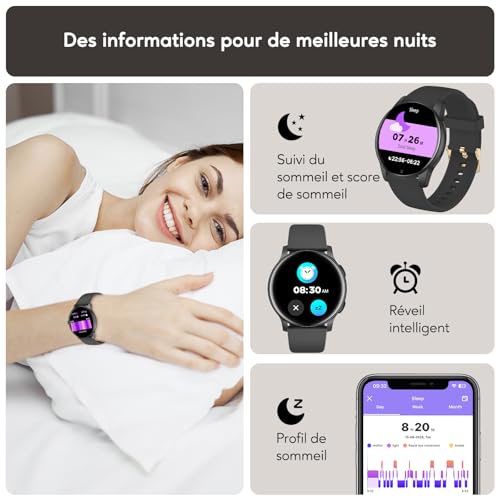 Detalle 2 de AcclaFit Montre Connectée 1,38' – 147+ modes sportifs, ECG non fourni, IP68, Bluetooth