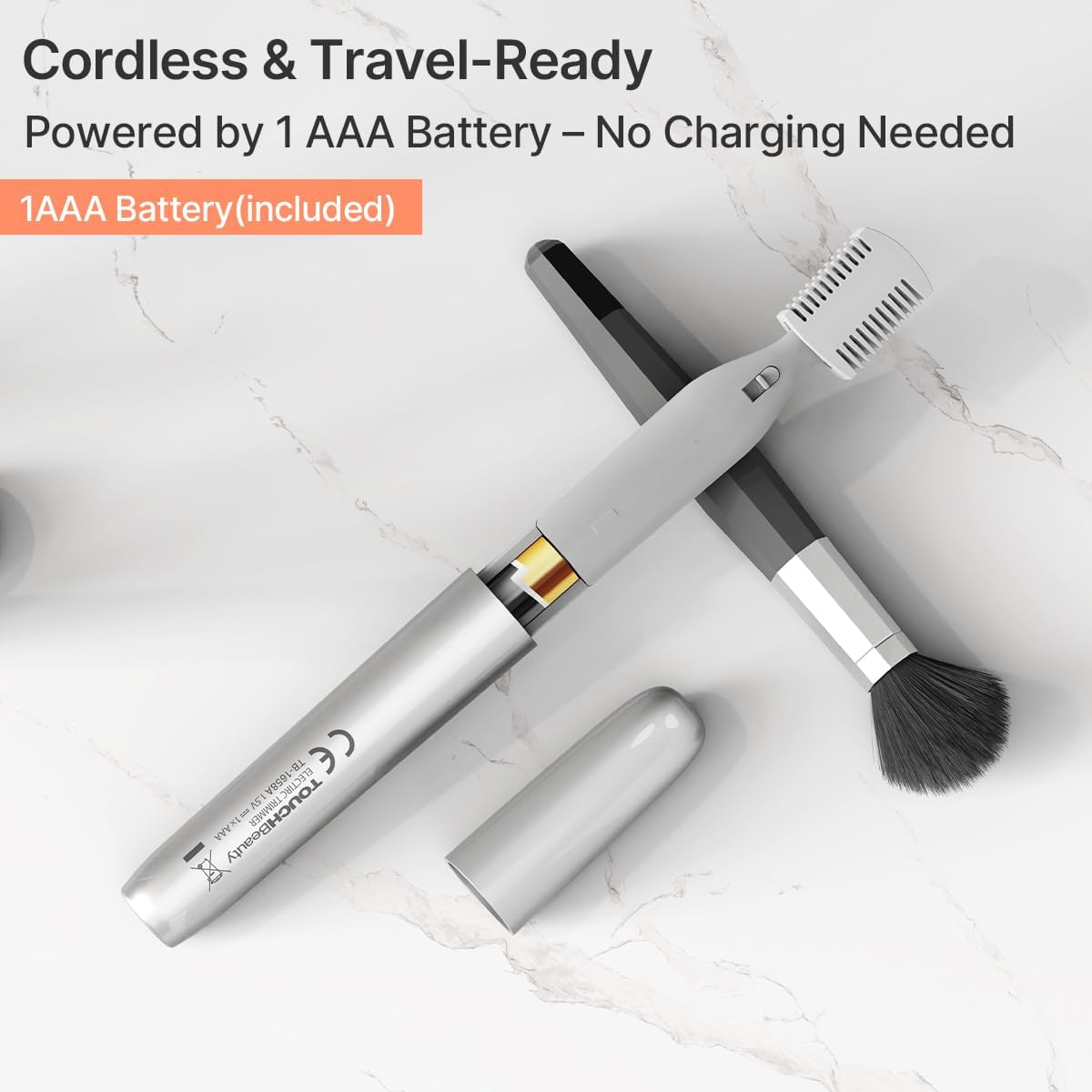 Thumbnail 6 de TOUCHBeauty Electric Eyebrow Trimmer AG-1658 (Silver) – compact facial hair remover for precise shaping