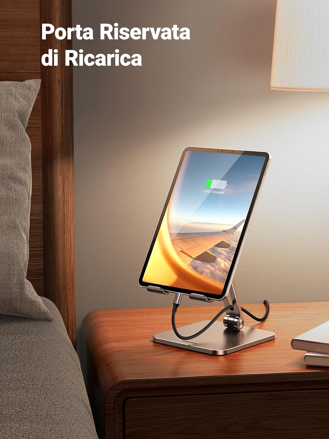 Detalle de UGREEN Supporto Tablet Pieghevole da Tavolo in Alluminio (compatibile fino a 12,9")