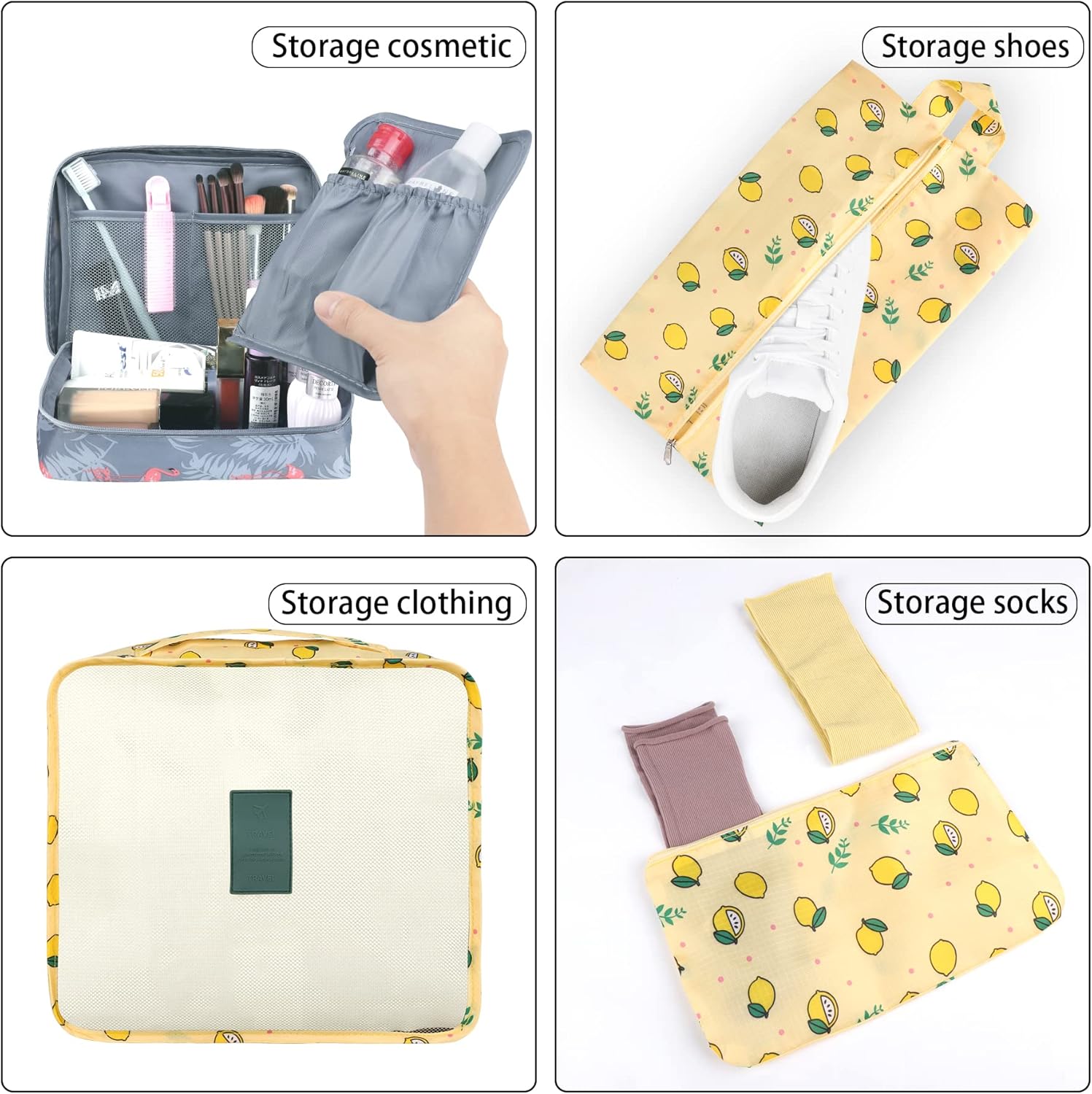 Detalle de Coolzon Packing Cubes Koffer Organizer – 8-teiliges Set, Gelb