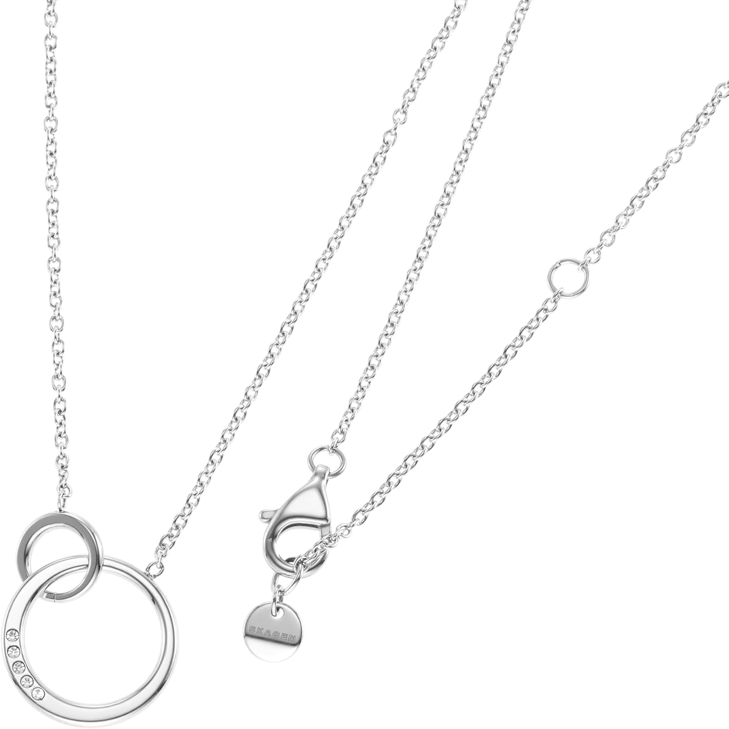 Detalle de Skagen Damen Halskette aus Edelstahl mit Karabiner-Verschluss – Anhänger 16x16 mm