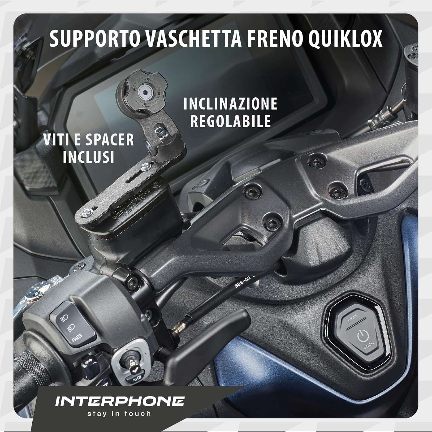 Detalle 2 de INTERPHONE BRAKE MOUNT aggancio coperchio 360° 🏍