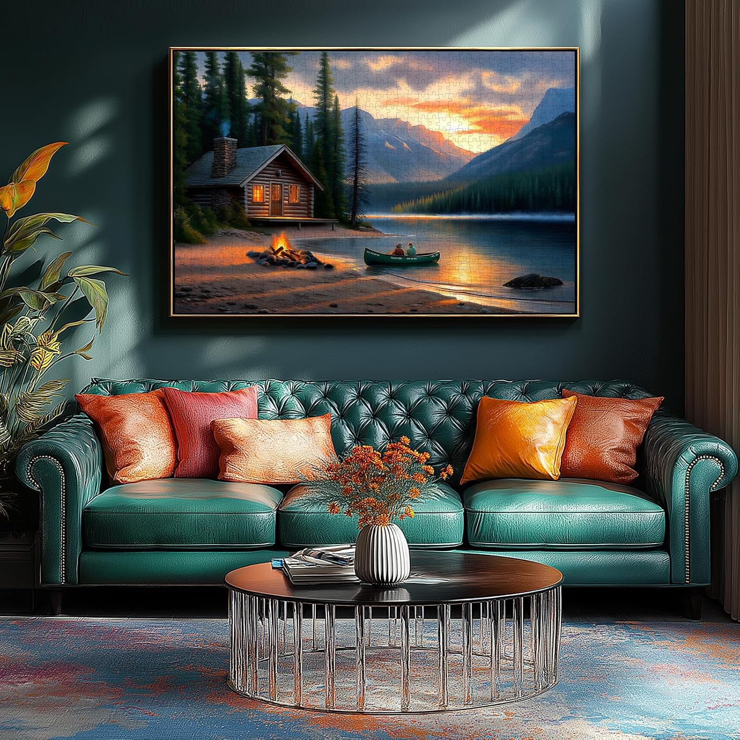 Detalle 2 de Blueforest Mountain Lake 500-Piece Jigsaw