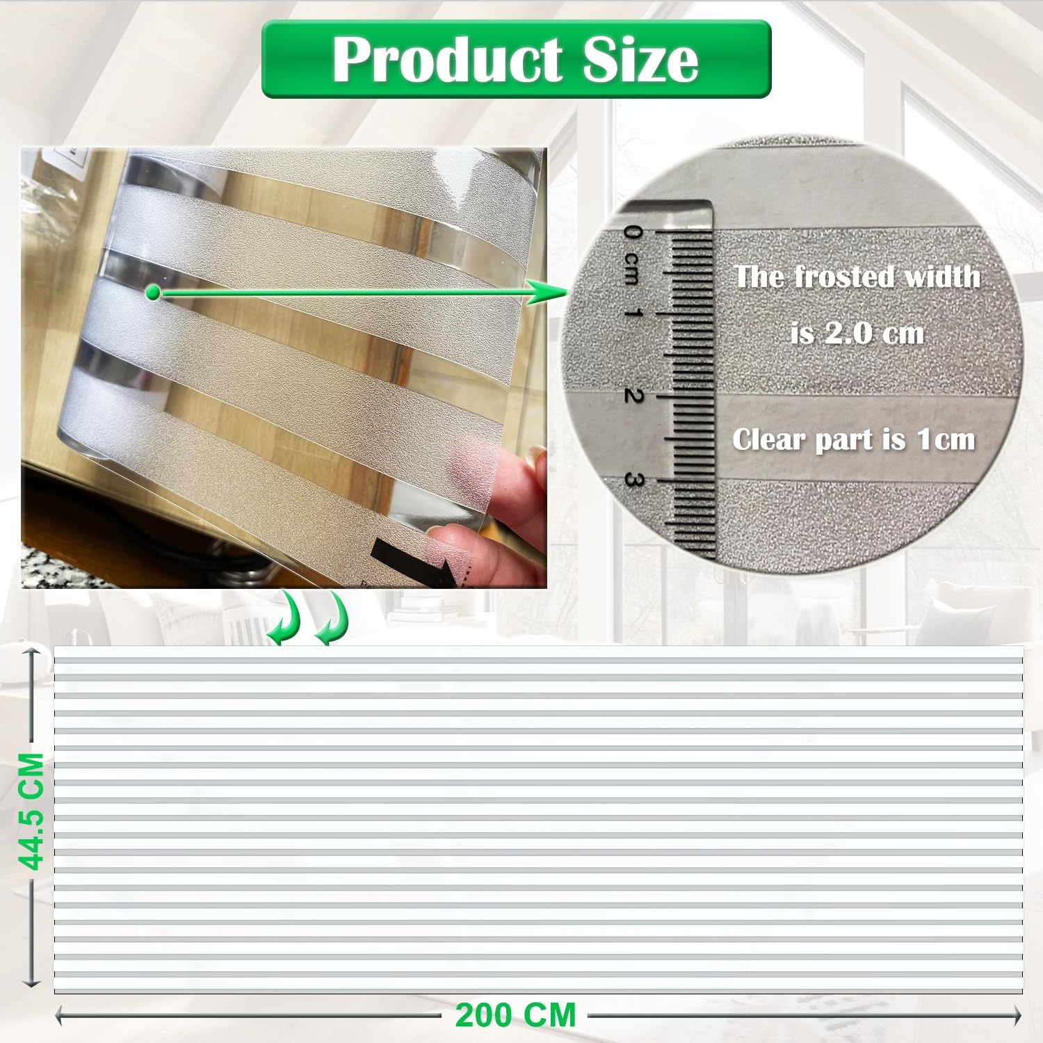 Thumbnail 4 de Zindoo Vinilo Adhesivo Cristal Rayas Mate 44.5×200 cm 🏡