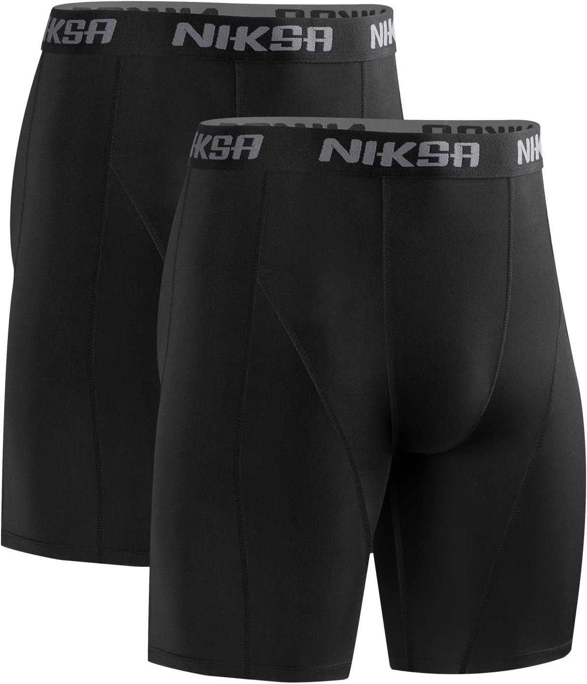 Detalle de Niksa Compression Shorts Men (2 Pack) – Anti-Chafing Base Layer for Cycling, Running and Gym