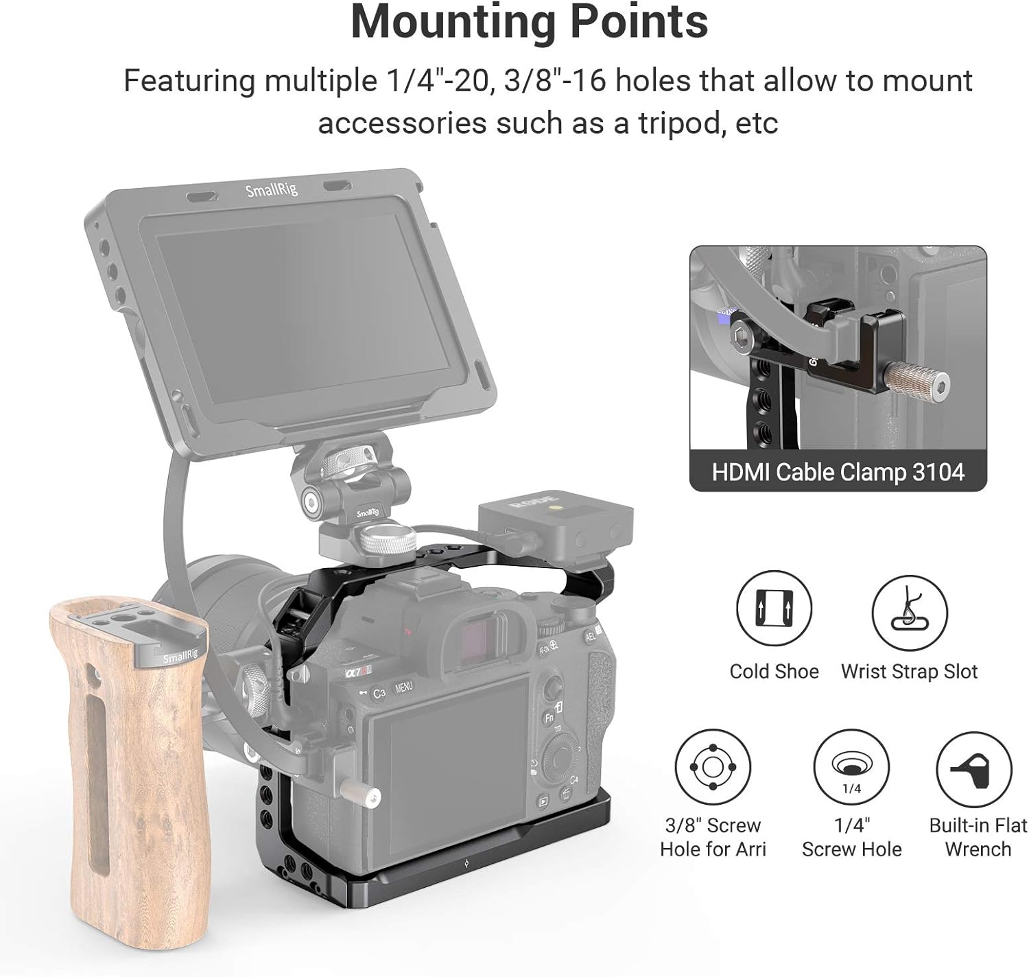 Detalle de SMALLRIG A7III/A7RIII/A9 gabbia leggera A-2918 per Sony