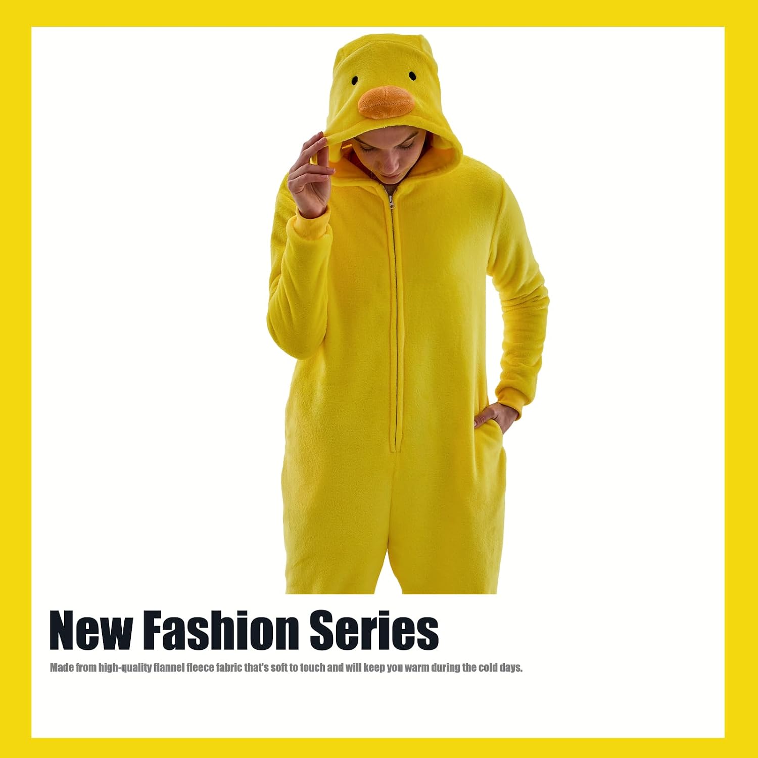 Detalle 1 de JUOLOET Unisex Animal Onesie Pajamas, Snug Fit with Hood and Side Pockets