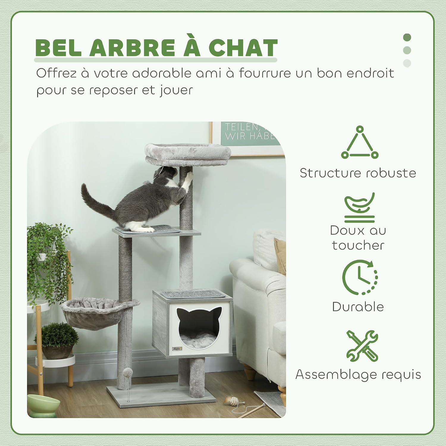 Thumbnail 2 de PawHut Arbre à Chat Hauteur 126 cm