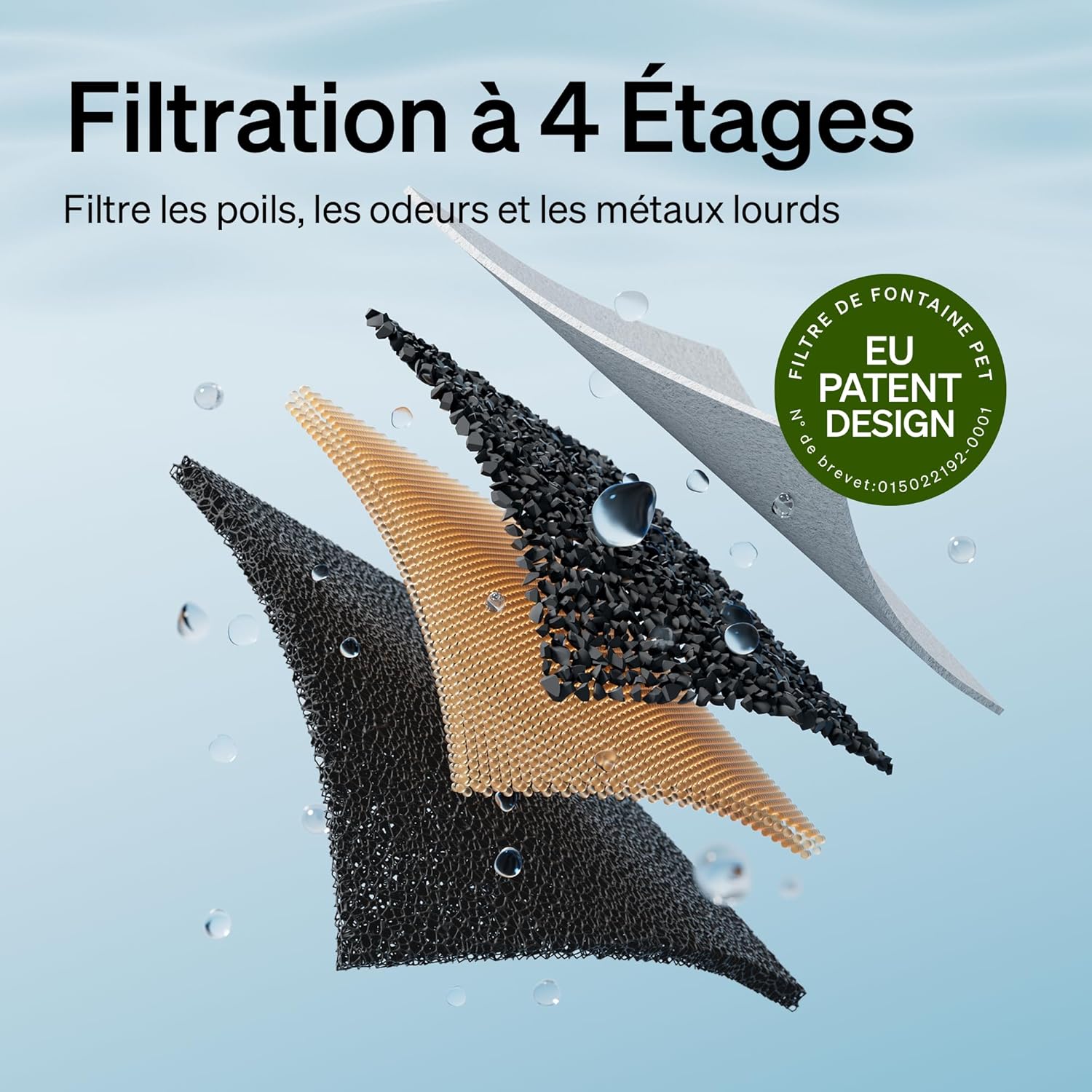 Thumbnail 5 de PETLIBRO Dockstream : fontaine à eau pour chat en acier inoxydable avec pompe sans fil, 2 modes et filtration multicouche (2,5 L)