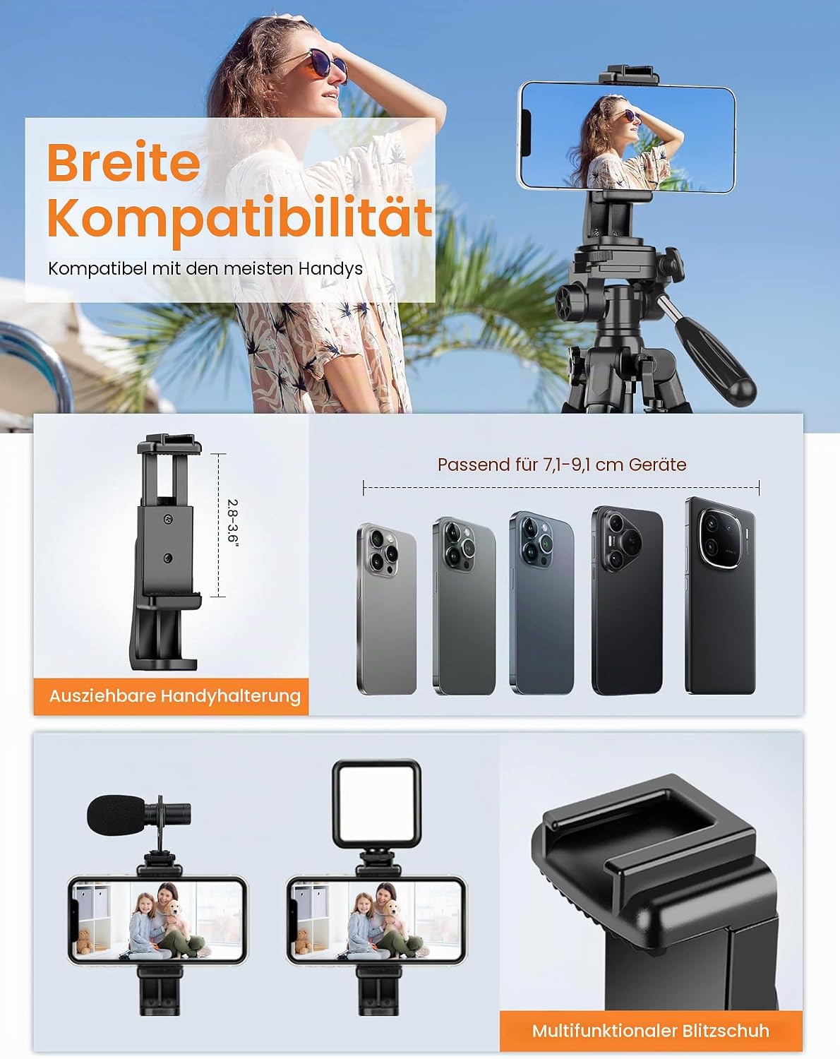 Thumbnail 4 de JOILCAN Kamera Stativ 190 cm für Smartphone