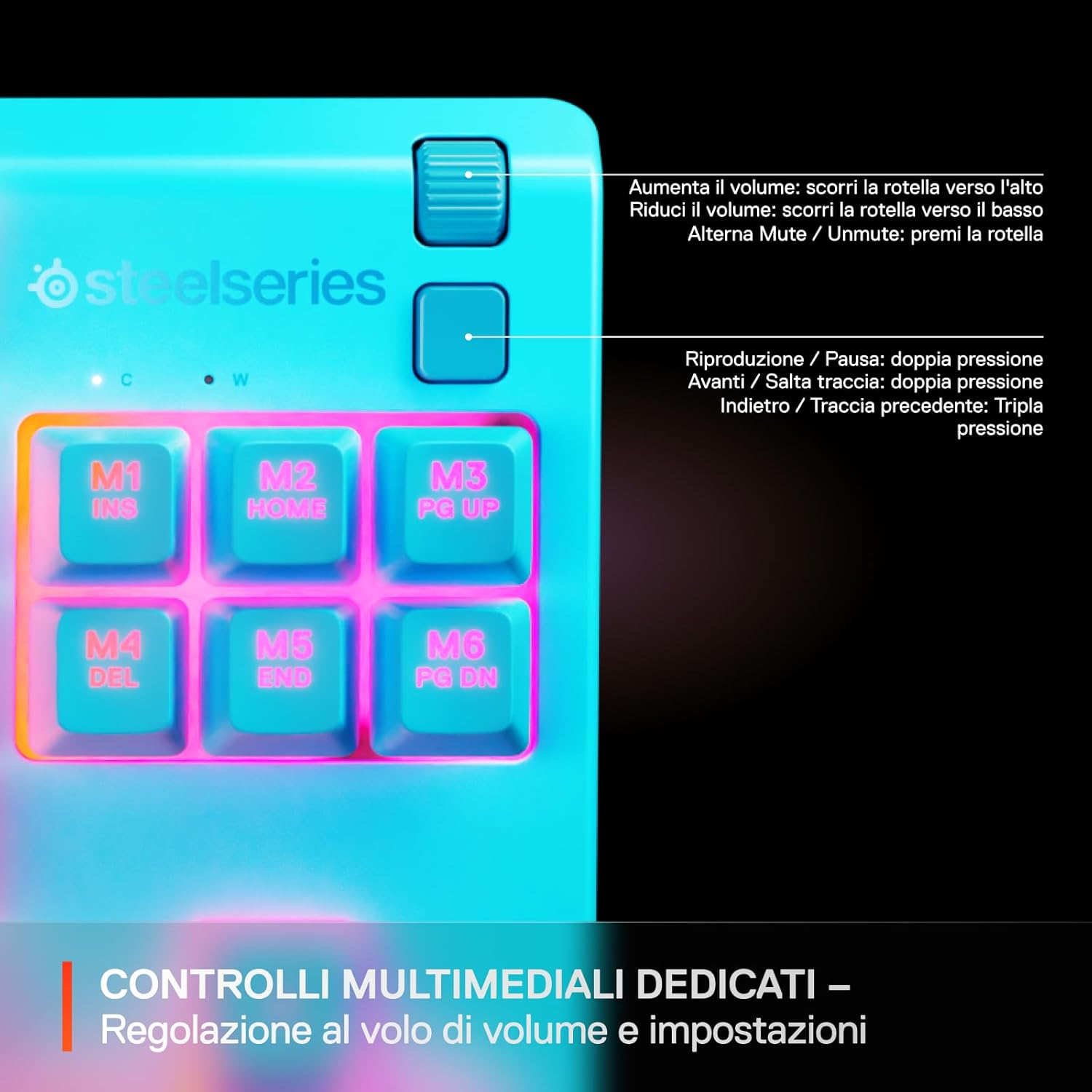 Thumbnail 5 de SteelSeries Apex 3 TKL UK QWERTY gaming con RGB a 8 zone e resistenza ad acqua e polvere