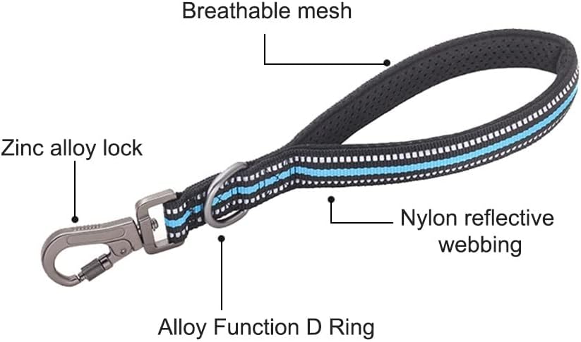 Thumbnail 1 de Short Dog Leash, No Pull Nylon Traffic Lead with Padded Handle for Training Control Large/Medium Dogs