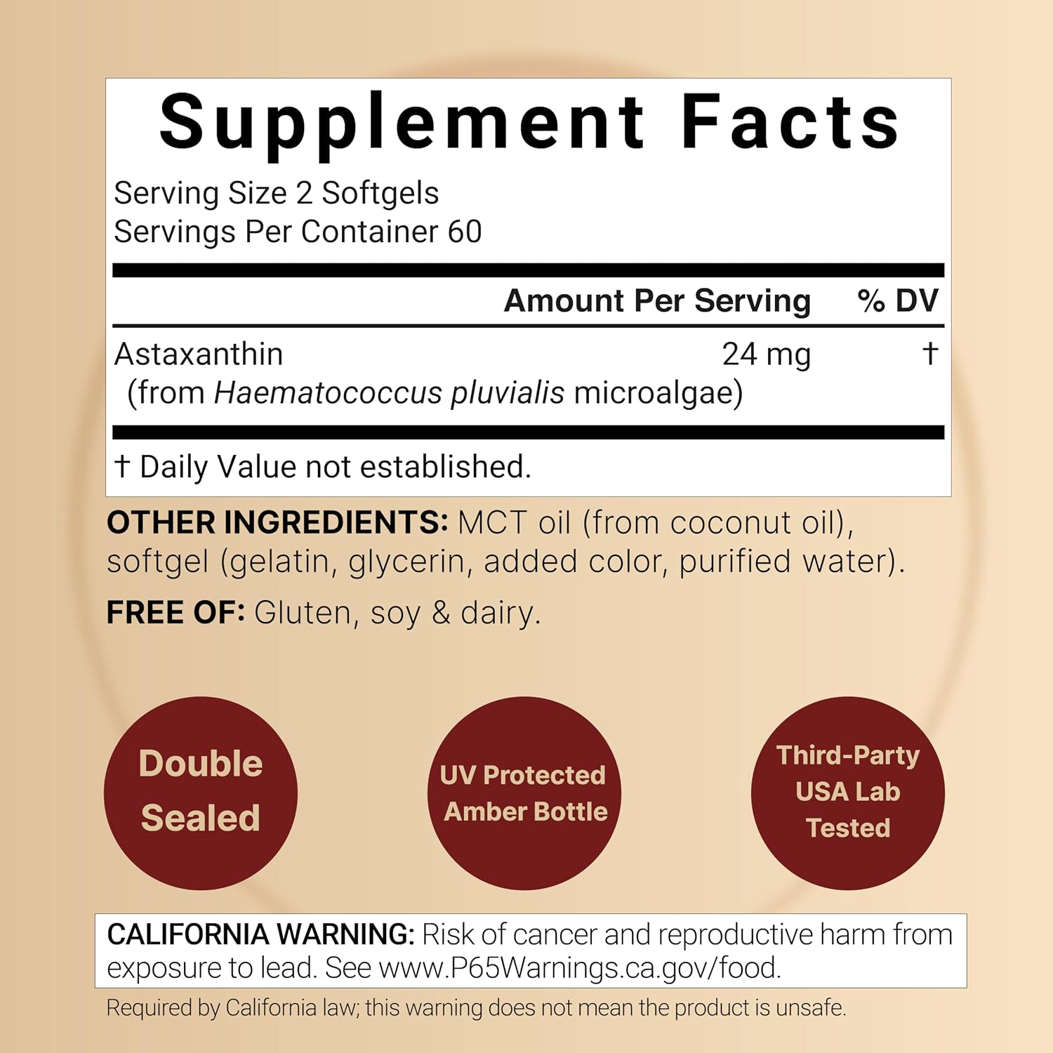 Detalle 2 de NatureBell Astaxanthin Supplement 24 mg