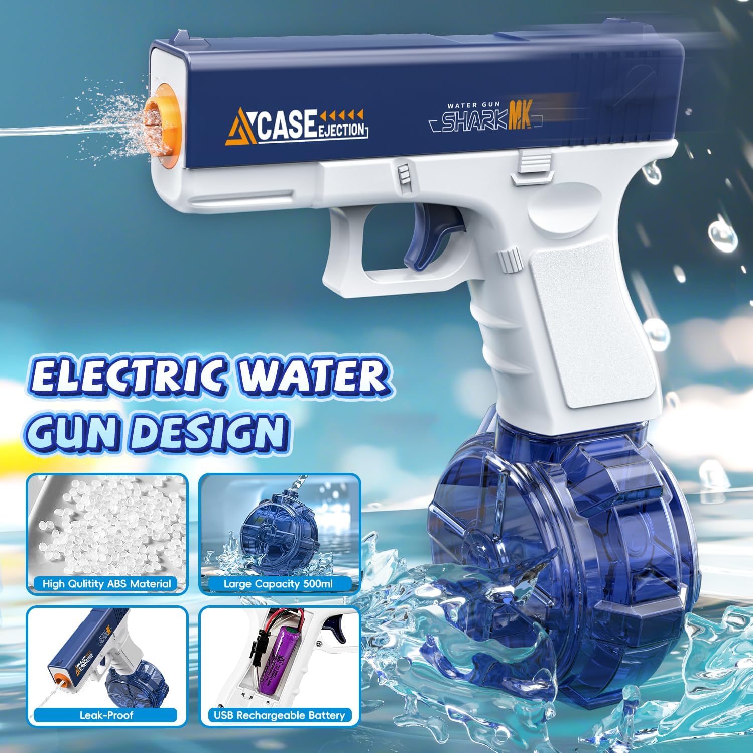 Thumbnail 3 de Pistola ad Acqua Elettrica 2 Pezzi: gioco estivo facile, eco-friendly e con gittata di 8–10 m