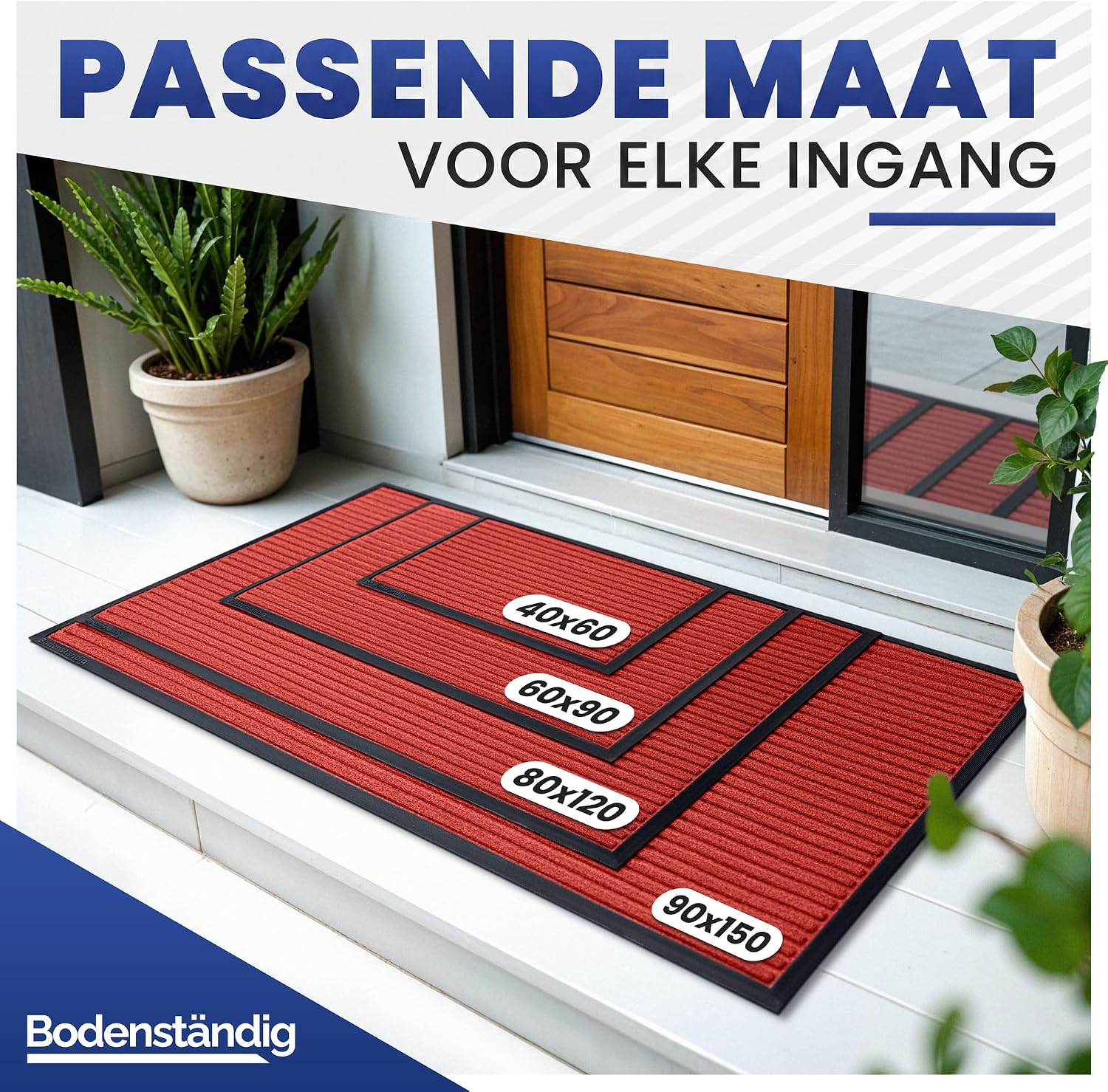 Thumbnail 5 de Bodenständig Deurmat buiten voordeur absorberend, rood, 40 x 60 cm