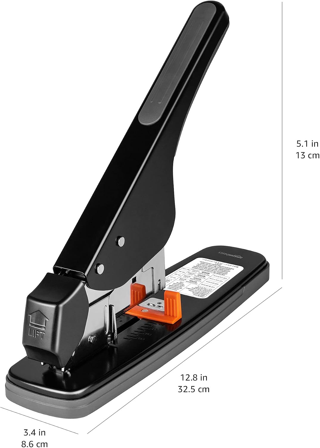 Detalle de Pinzatrice per uso intensivo Amazon Basics – 130 fogli, design nero