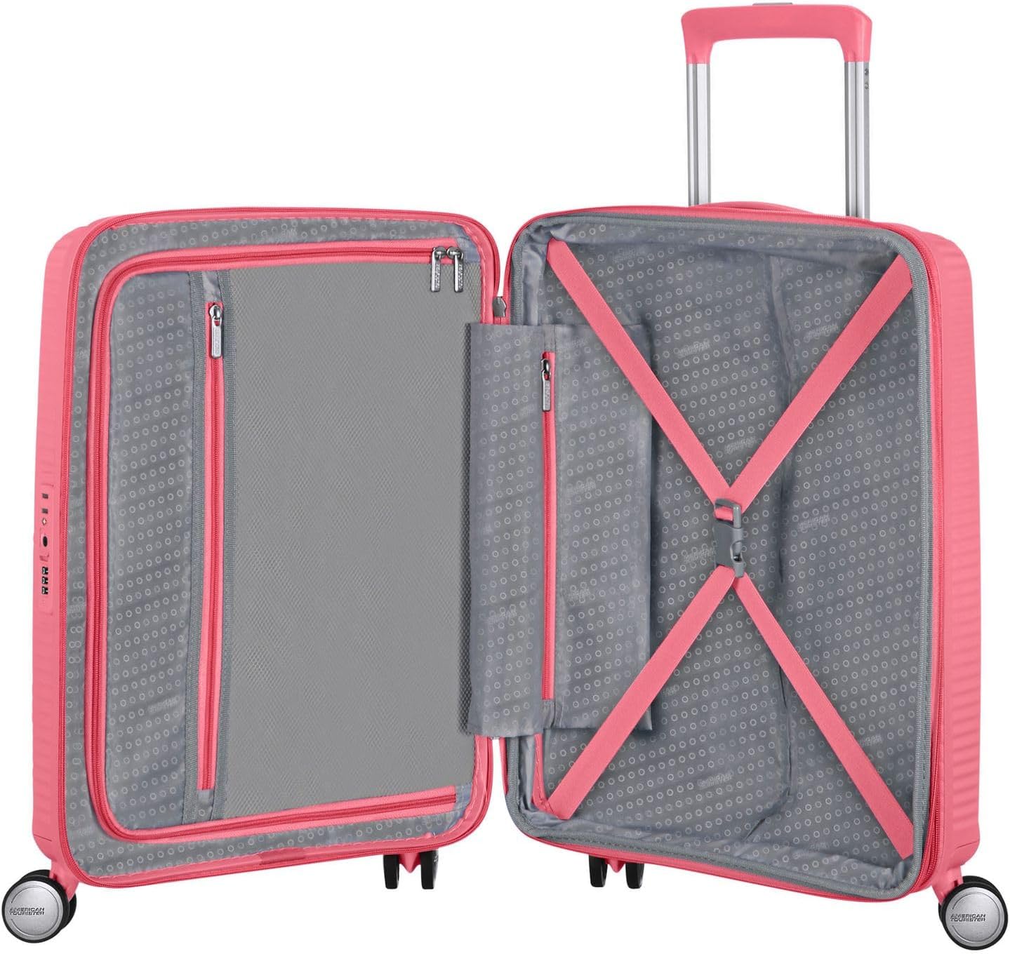 Detalle 1 de American Tourister Soundbox - Spinner S Erweiterbar: Handgepäck 55 cm, Rosa Sun Kissed Coral