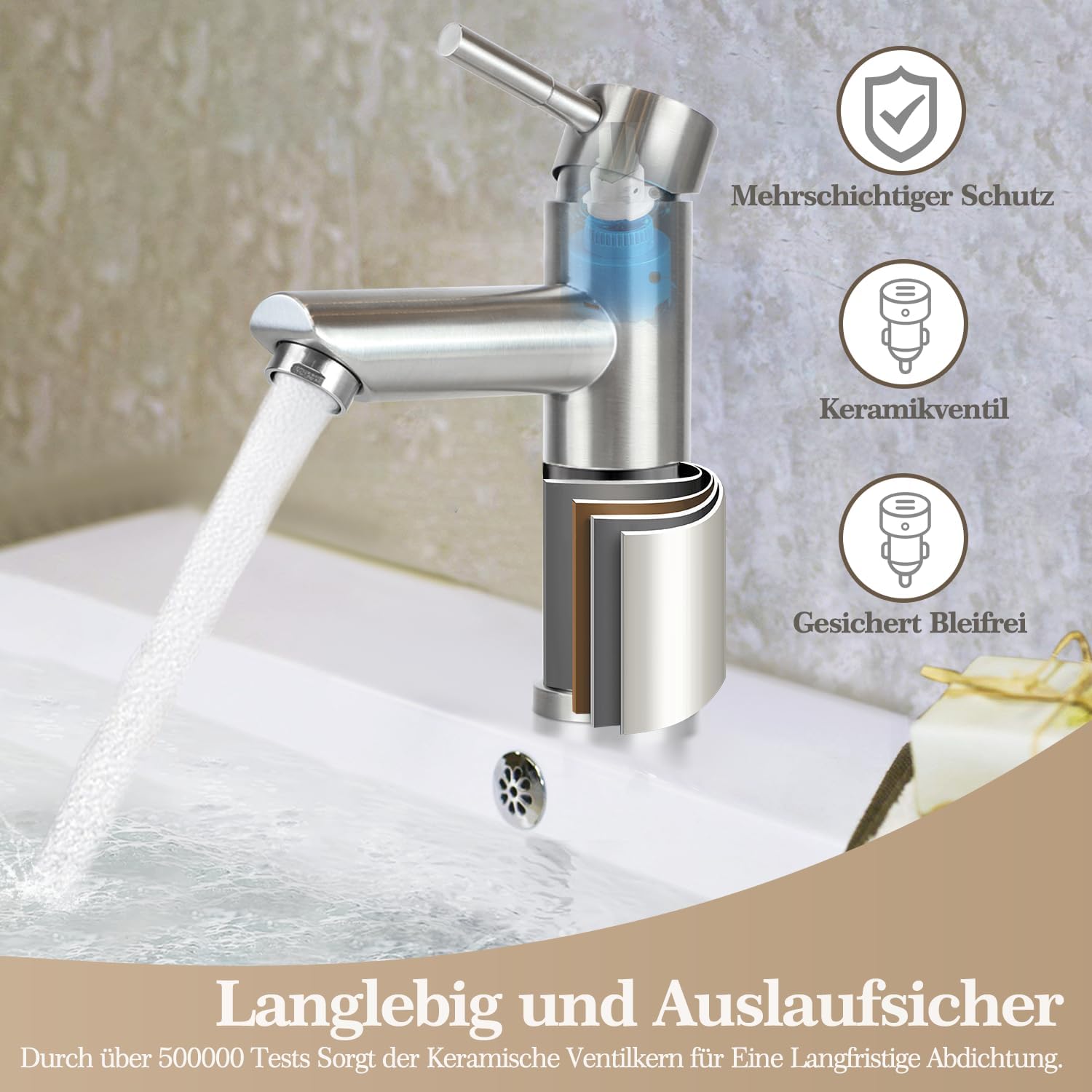 Thumbnail 2 de Laittiin Wasserhahn Einhebelmischer Hochdruck