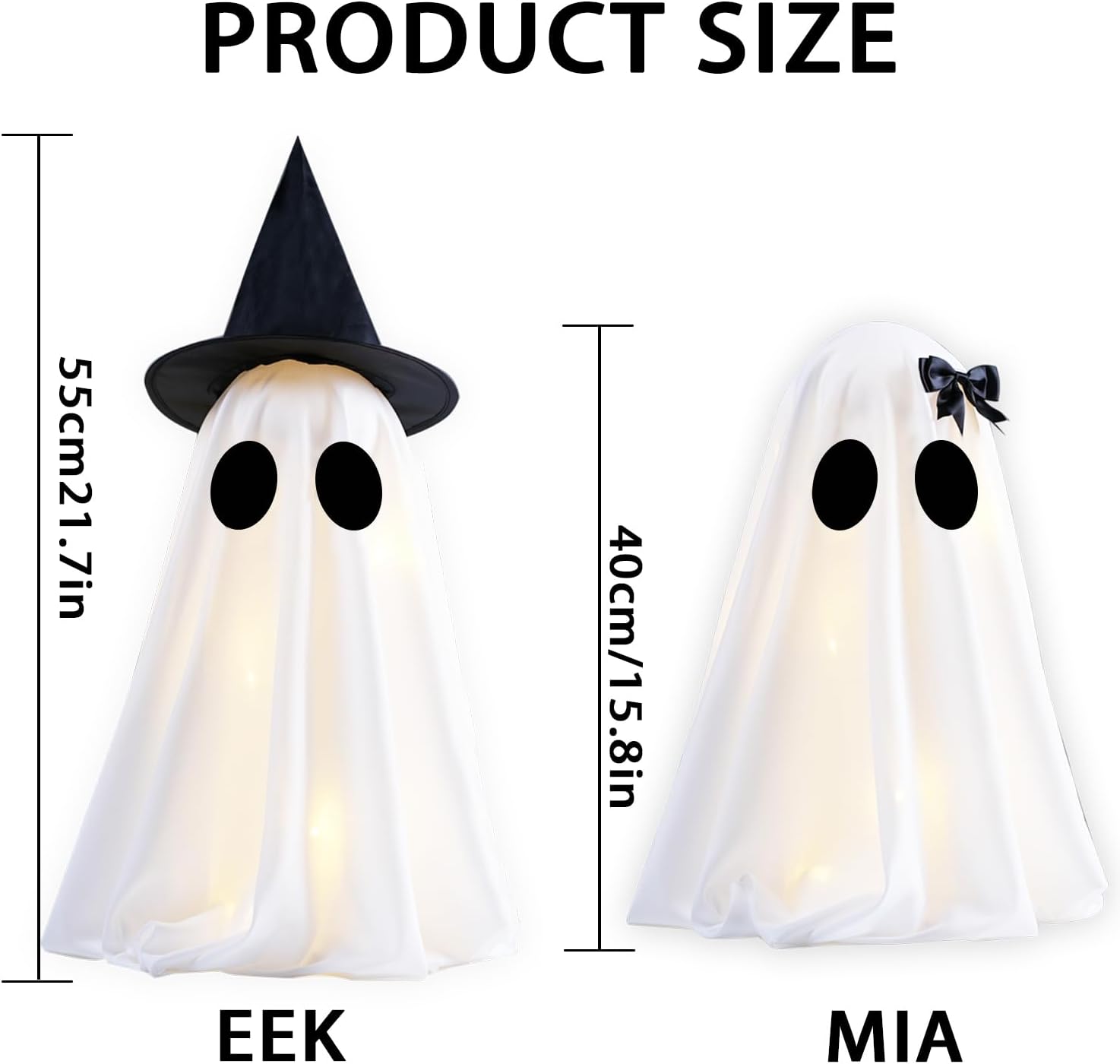 Detalle de KIWDY Halloween Ghost Decorations Set of 2