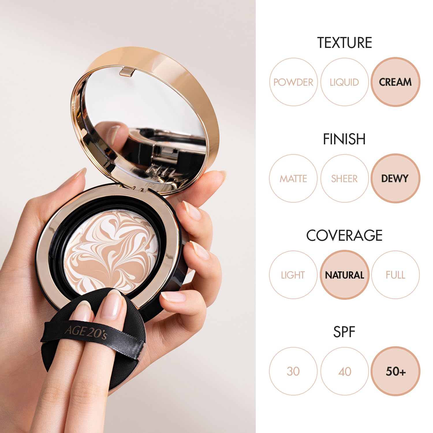 Thumbnail 1 de AGE20'S Signature Essence Pact SPF 50+ Cushion Foundation (21N Vanilla) – Pack of 2