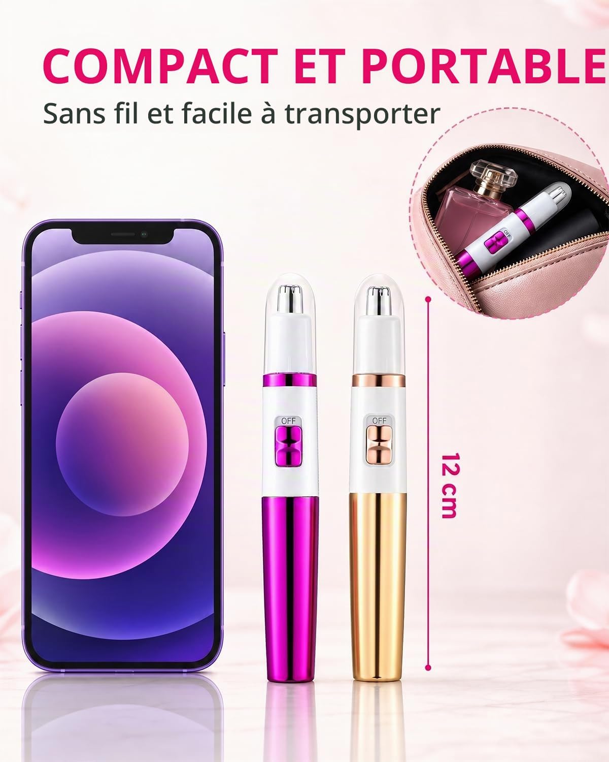 Thumbnail 5 de NUMIFUN neushaartrimmer voor dames, IPX7, roestvrij staal en dubbele messen