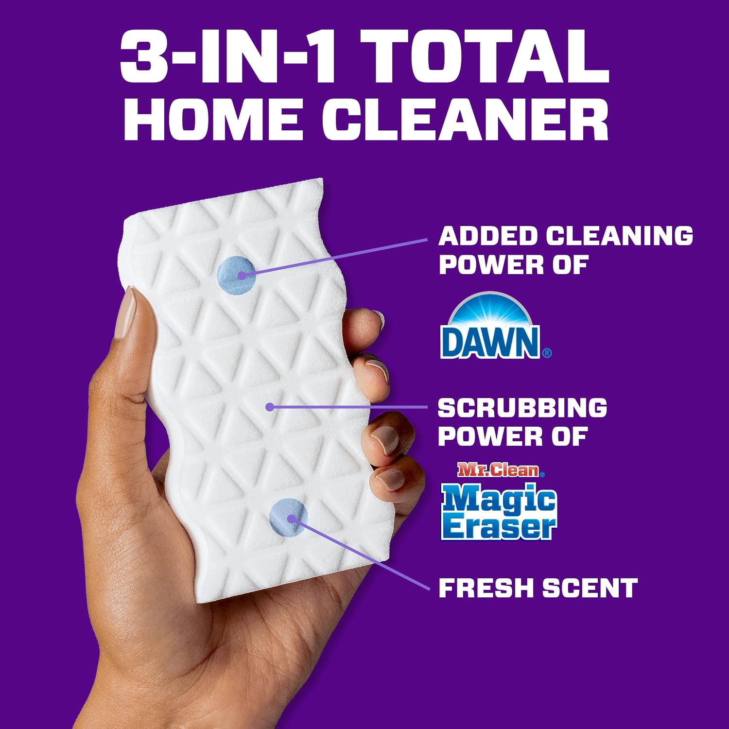 Detalle 2 de Mr. Clean Magic Eraser Foaming Sponge, Kitchen Grease Cleaner with Dawn, 5 Count