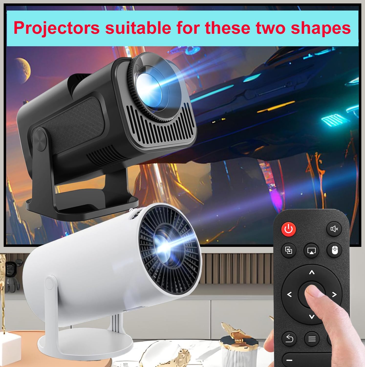 Thumbnail 1 de Molgoc Replacement Remote for Mini Projector (Compatible with HY300Pro, HIPPUS HY300Pro, Magcubic HY300Pro, Aubor HY300Pro, Xgody HY300Pro, Maypug P1)