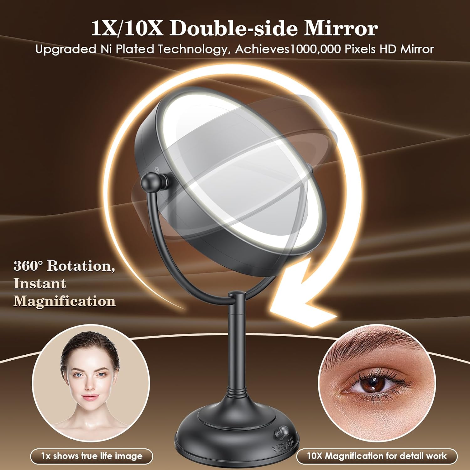 Thumbnail 1 de VESAUR Professional 8.5in Lighted Makeup Mirror