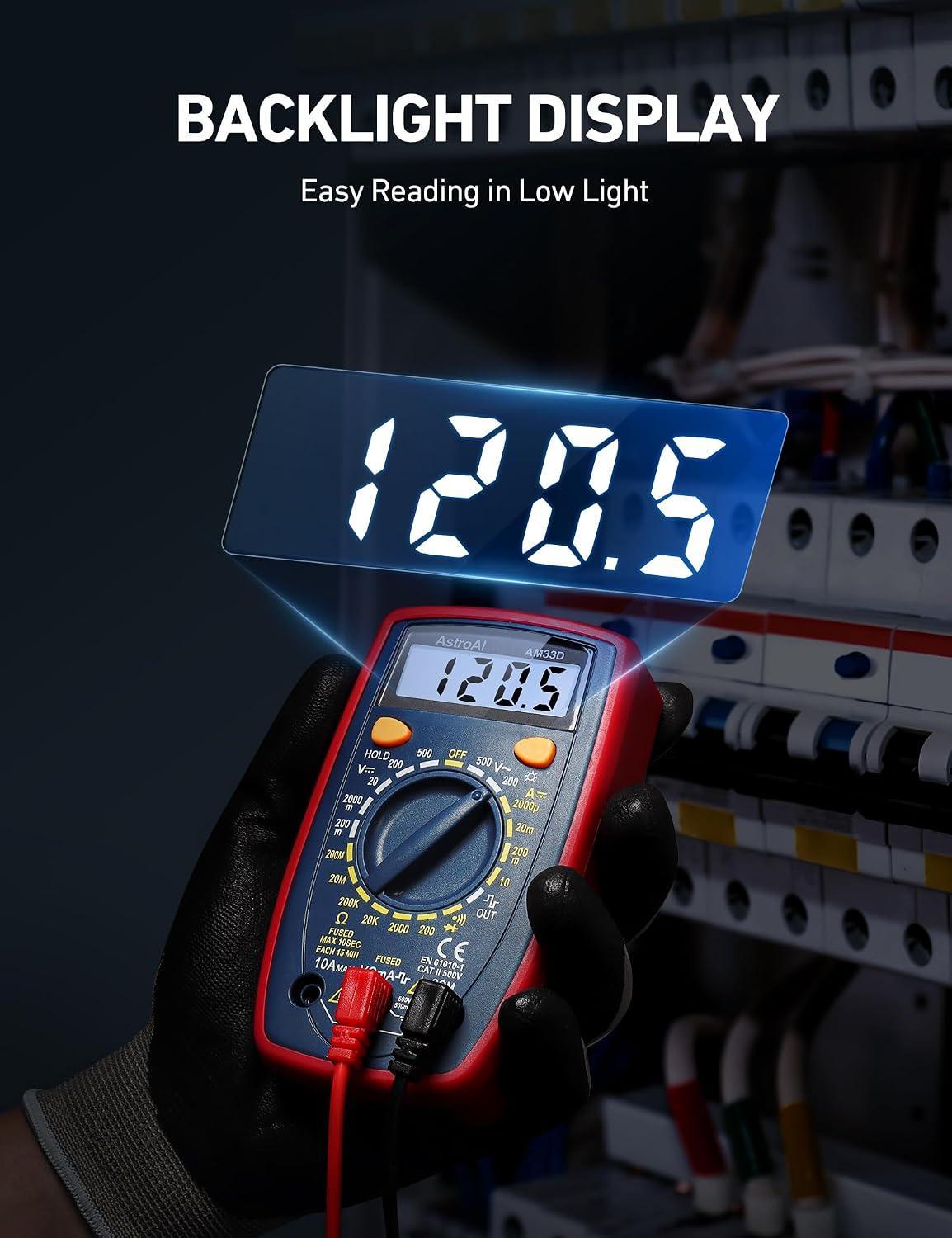 Thumbnail 3 de AstroAI 2000-Count Digital Multimeter with AC/DC Voltage, DC Current, Resistance, Continuity & Diode - Blue