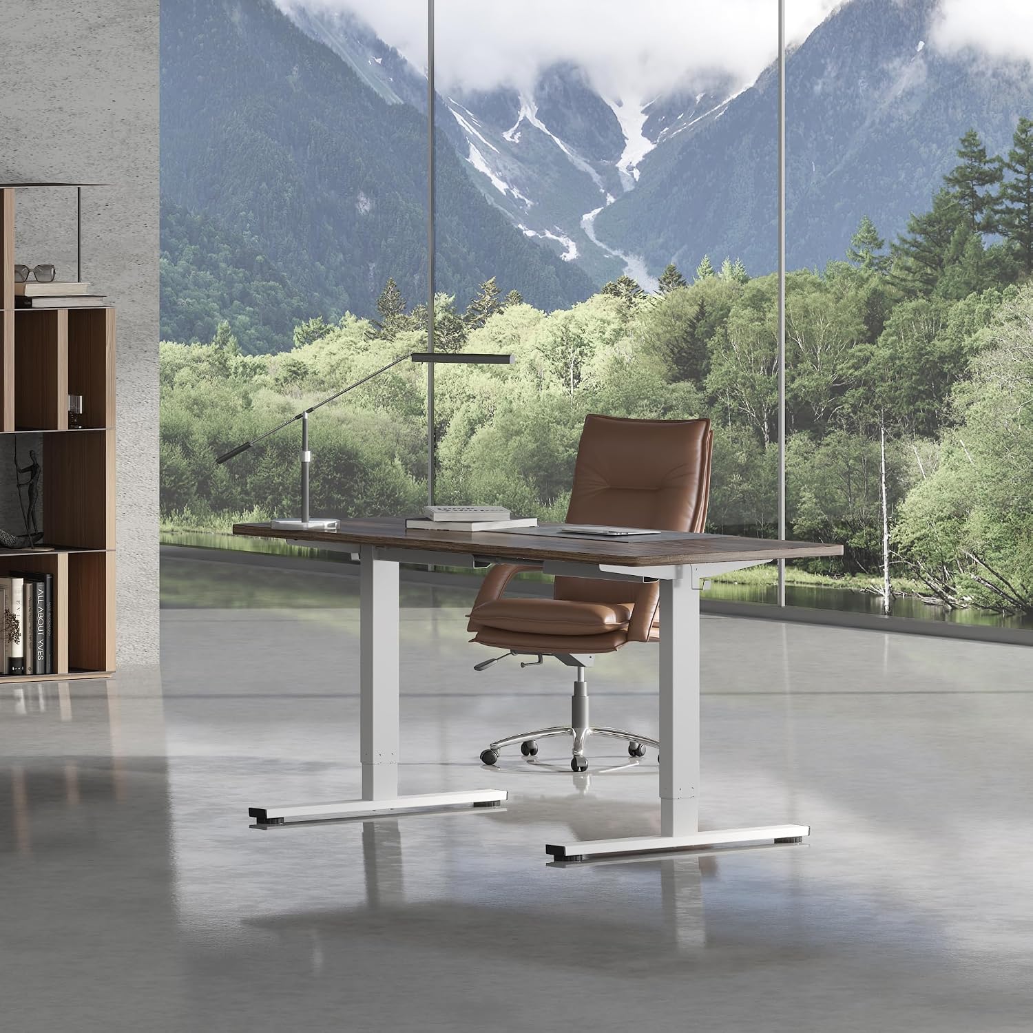 Thumbnail 1 de FLEXISPOT Electric Standing Desk Height Adjustable Sit Stand Desk with Heavy Duty Steel and Automatic Memory Smart Keyboard（EF1|White Frame OnlyFLEXISPOT Electric Standing Desk Height Adjustable Si…