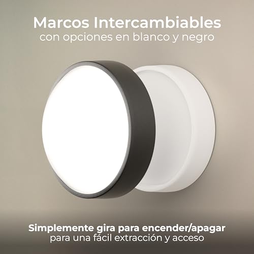 Detalle de Luceco Eco Luz LED Exterior de Mamparo 10W (700 lm, 4000K) – Negro, IP54