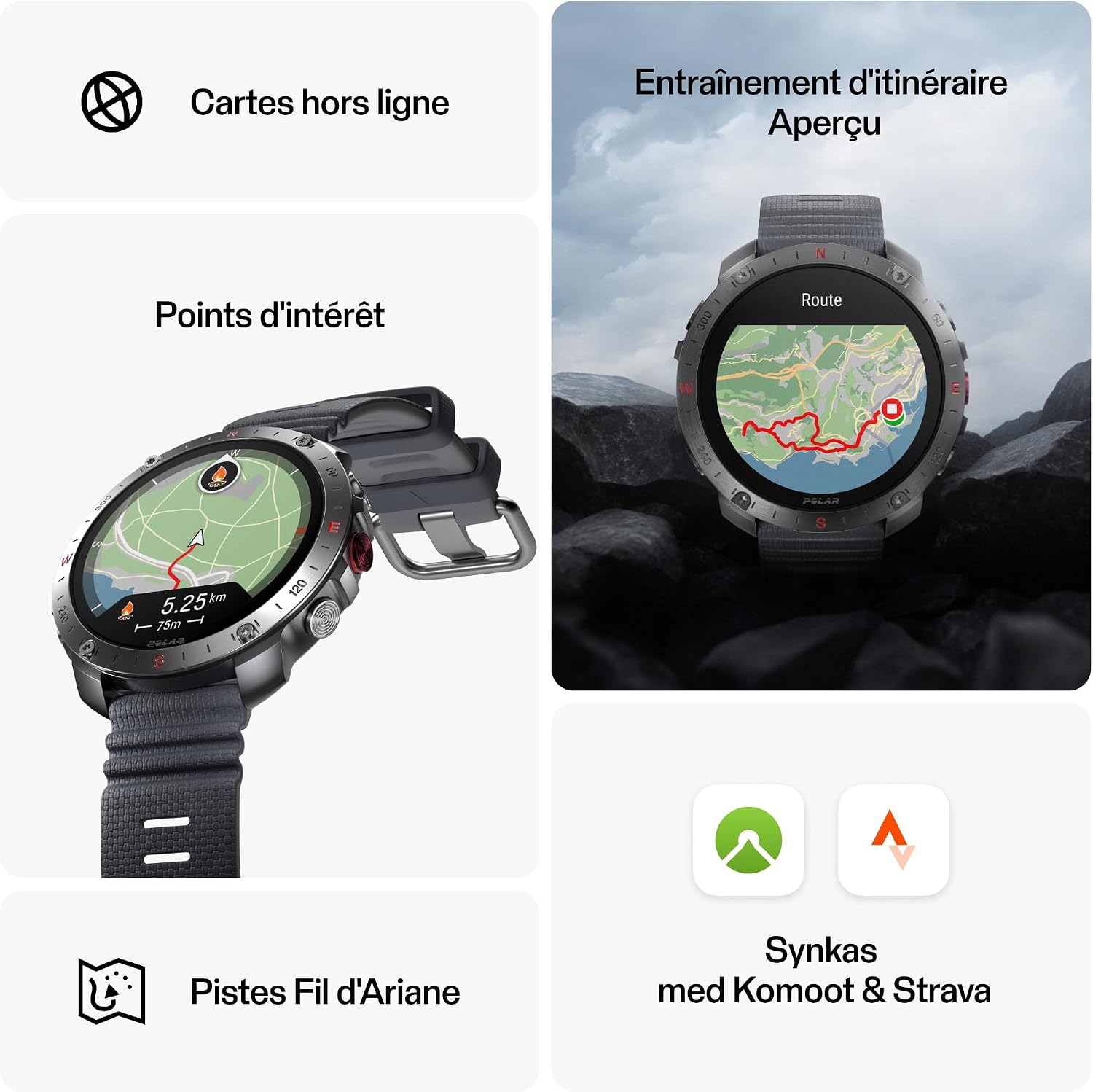 Detalle de Polar Grit X2 Pro : montre GPS double fréquence avec cartes topographiques
