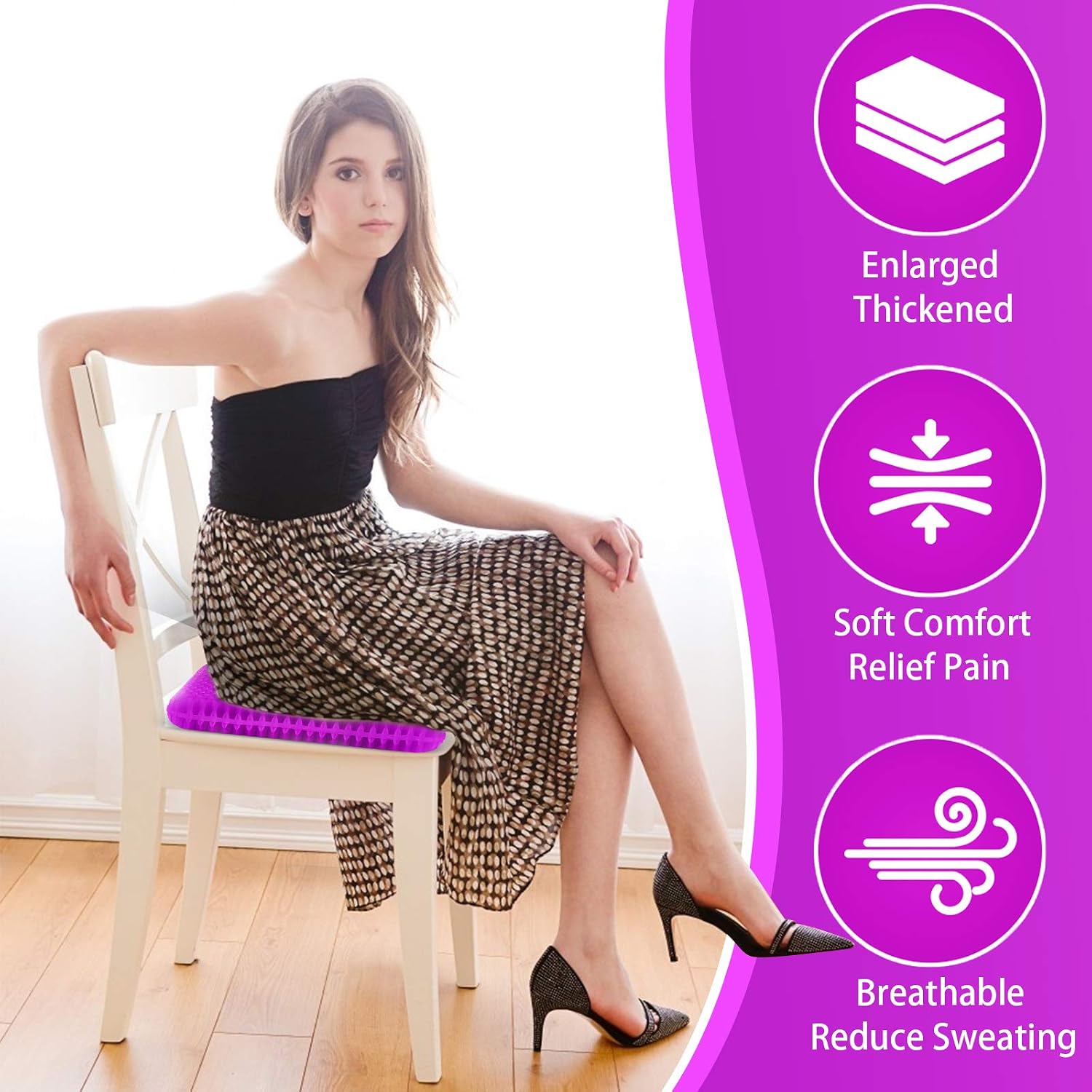 Thumbnail 1 de KYSMOTIC P50 Gel Seat Cushion, Large Breathable Gel Design with Removable Cover