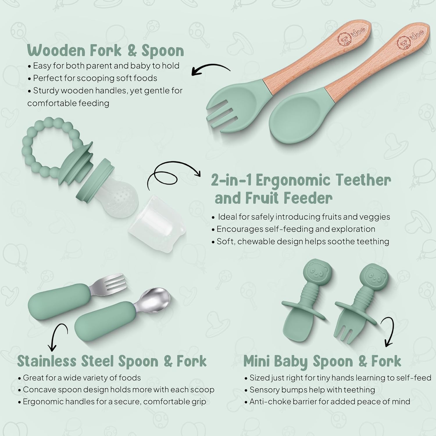 Thumbnail 3 de O'doe 17-Piece Baby Led Weaning Feeding Set