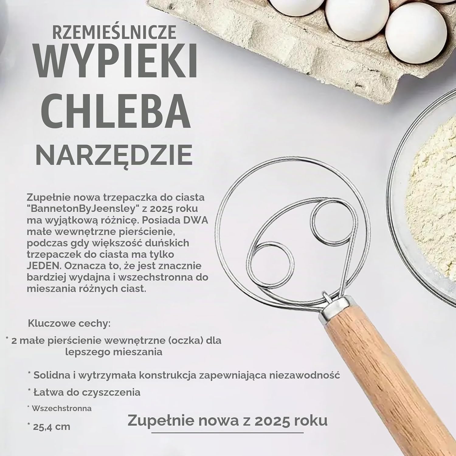 Thumbnail 3 de Jeensley okrągły kosz do wyrastania chleba z rattanu, lnianą wkładką i akcesoriami