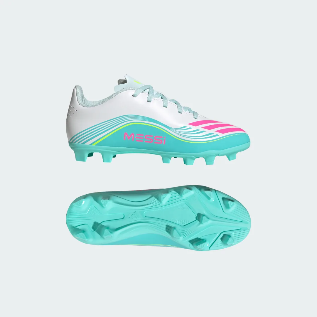 Detalle de Bota de fútbol para niños Adidas F50 MESSI CLUB, césped natural seco y multisuperficie