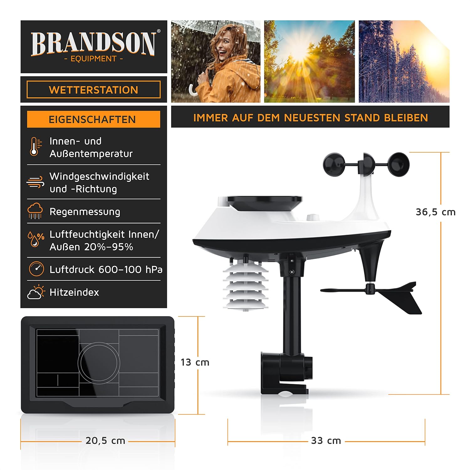 Thumbnail 3 de Brandson Funk-Wetterstation mit 5-in-1 Sensor