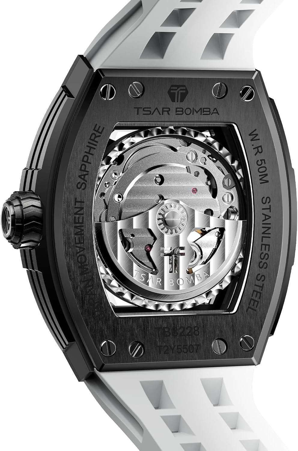 Detalle de Tsar Bomba Montre Automatique pour Homme – Étanche 50 m, Mouvement Japonais 82S0, Boîtier Acier Inoxydable et Verre Saphir