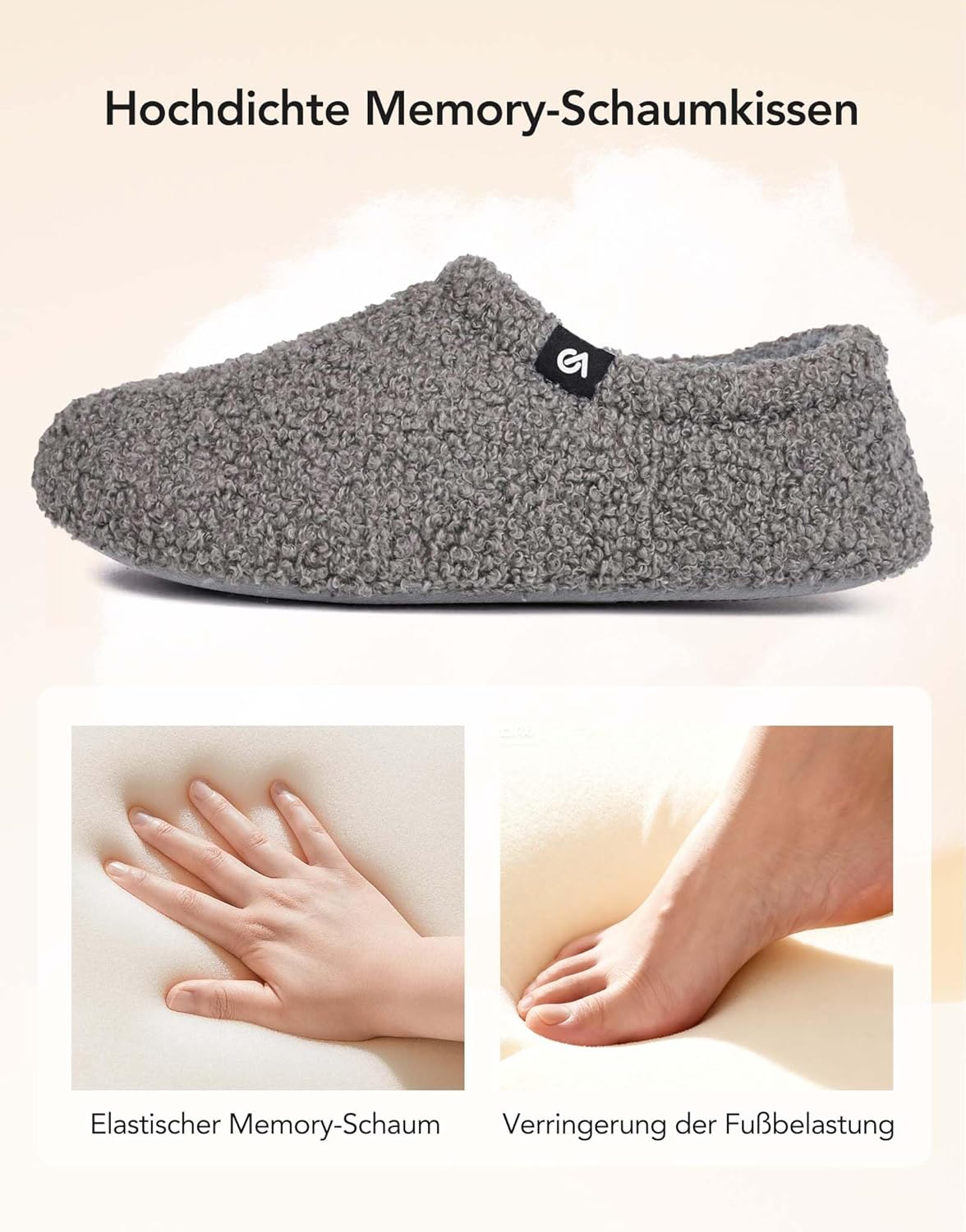 Thumbnail 3 de VeraCosy Damen Memory Foam Filz Hausschuhe mit geschlossenem Fersenbereich und Polarfleece-Futter