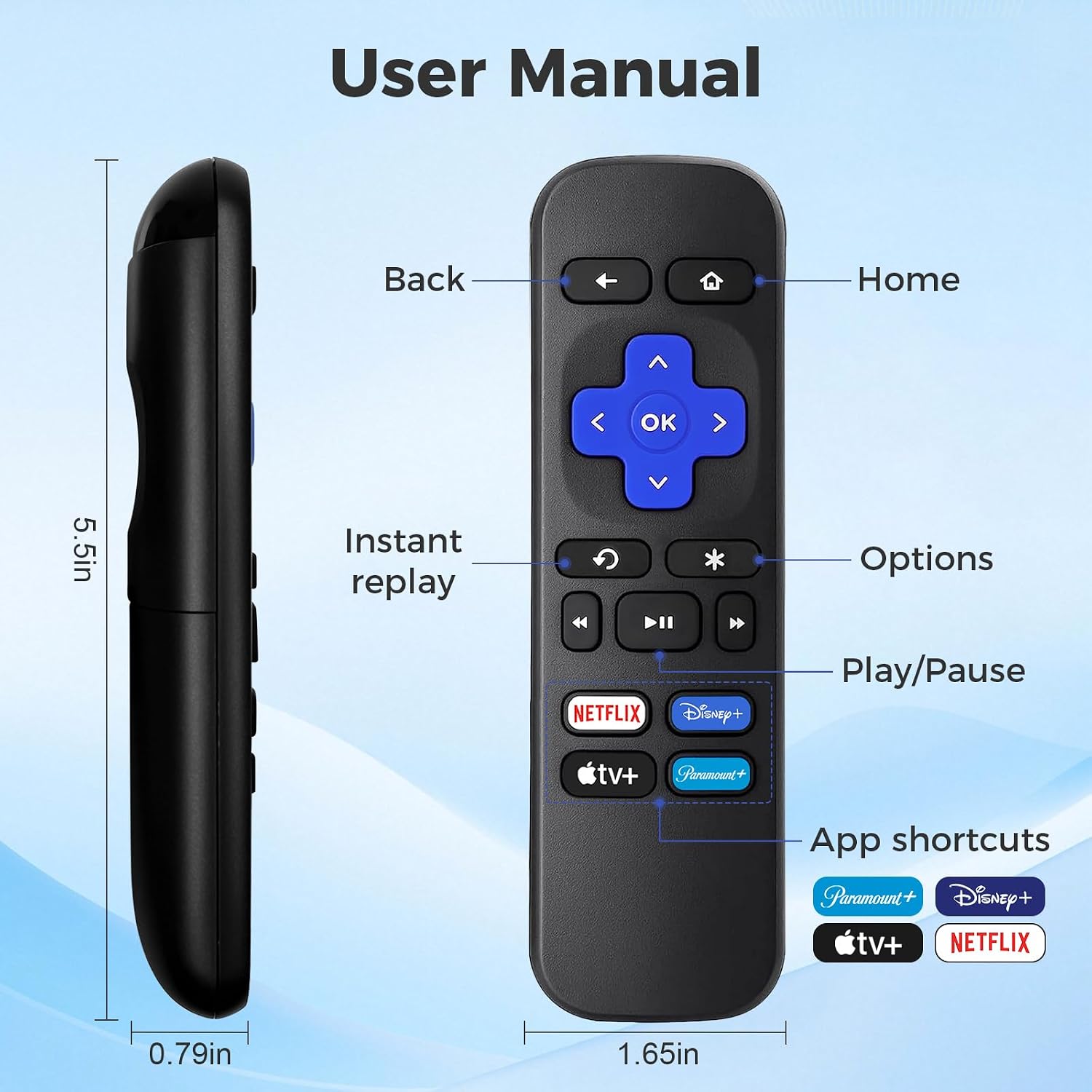 Thumbnail 6 de Replacement Roku Remote (2-Pack) for Roku Box/Express/Premiere — Not for TVs or Sticks