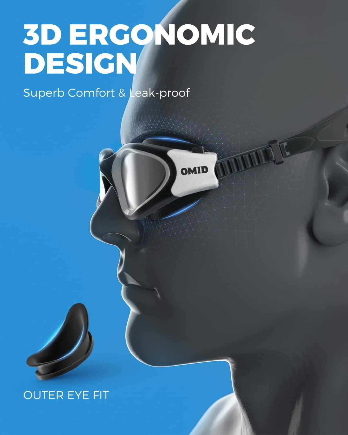 Detalle de OMID Schwimmbrille mit polarisierter, beschlagfreier Sicht (UV-Schutz, auslaufsicher)