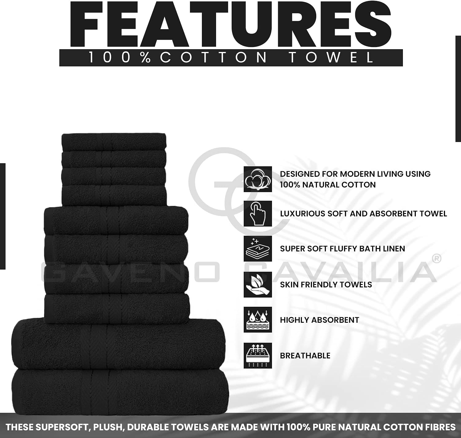 Detalle 2 de GC GAVENO CAVAILIA 10-piece towel set 450 GSM