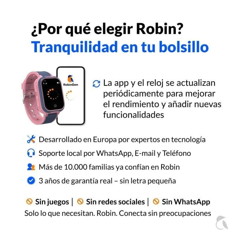 Detalle de Robin K1: Reloj GPS para Niños con Llamadas y SIM preactivada, Rosa