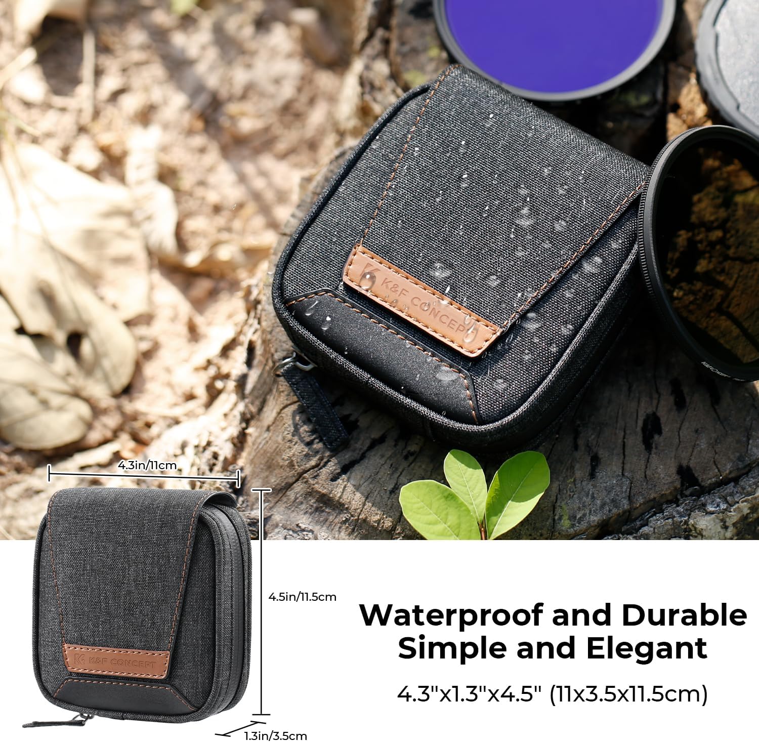 Thumbnail 3 de K&F Concept Lens Filter Case (holds 4 filters up to 95mm) waterproof pouch for ND, CPL, UV