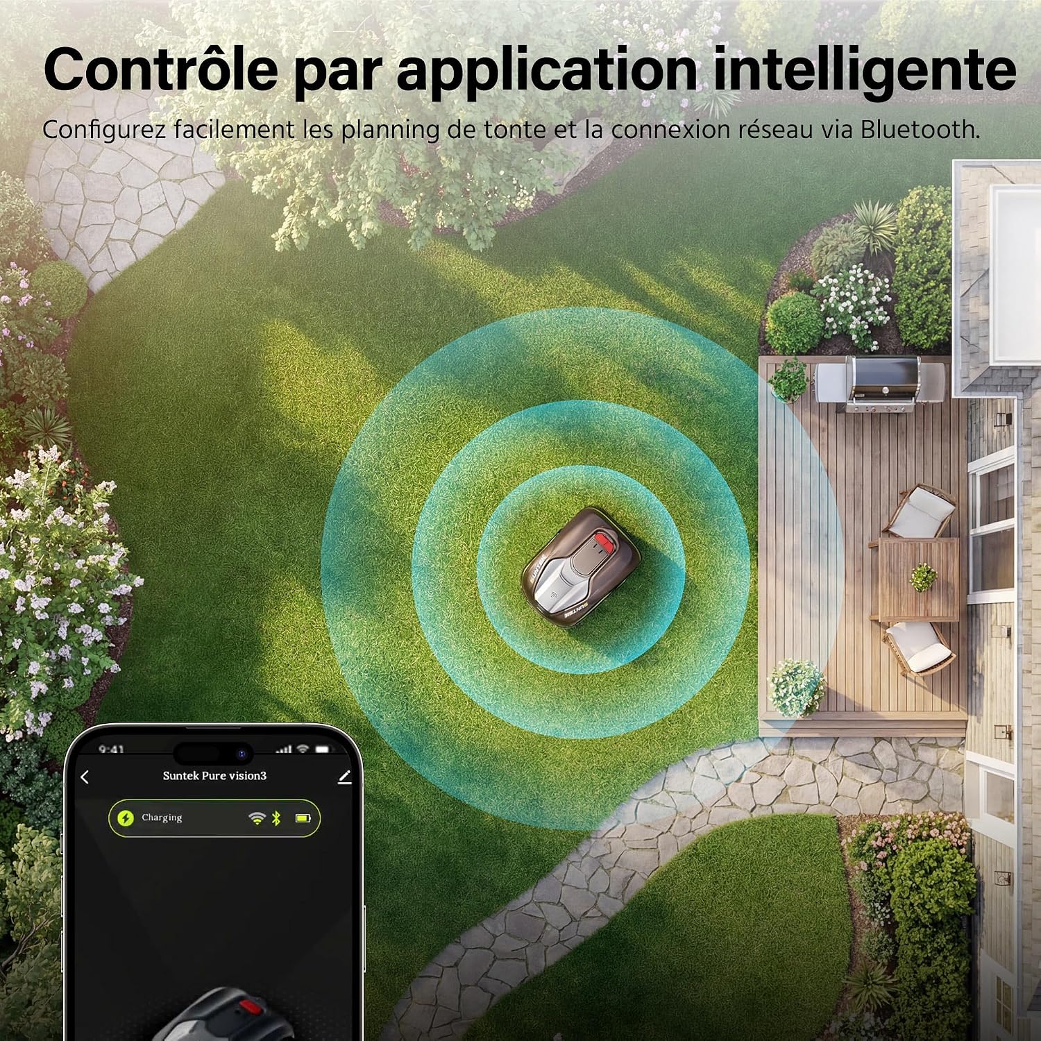 Detalle 1 de SUNKTEK Robot tondeuse IA 250 m²