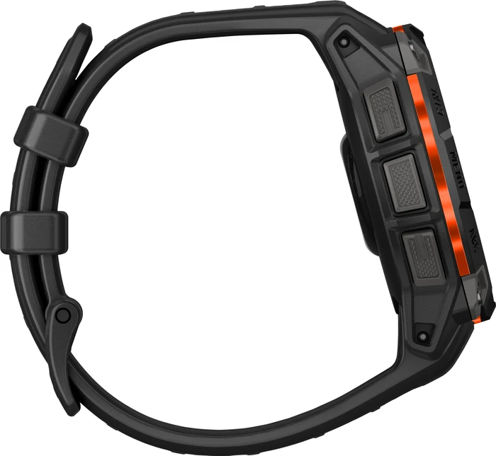 Detalle de Garmin Instinct 3 Solar Schwarz 45 mm – robuste Solar-Smartwatch mit AMOLED-Display