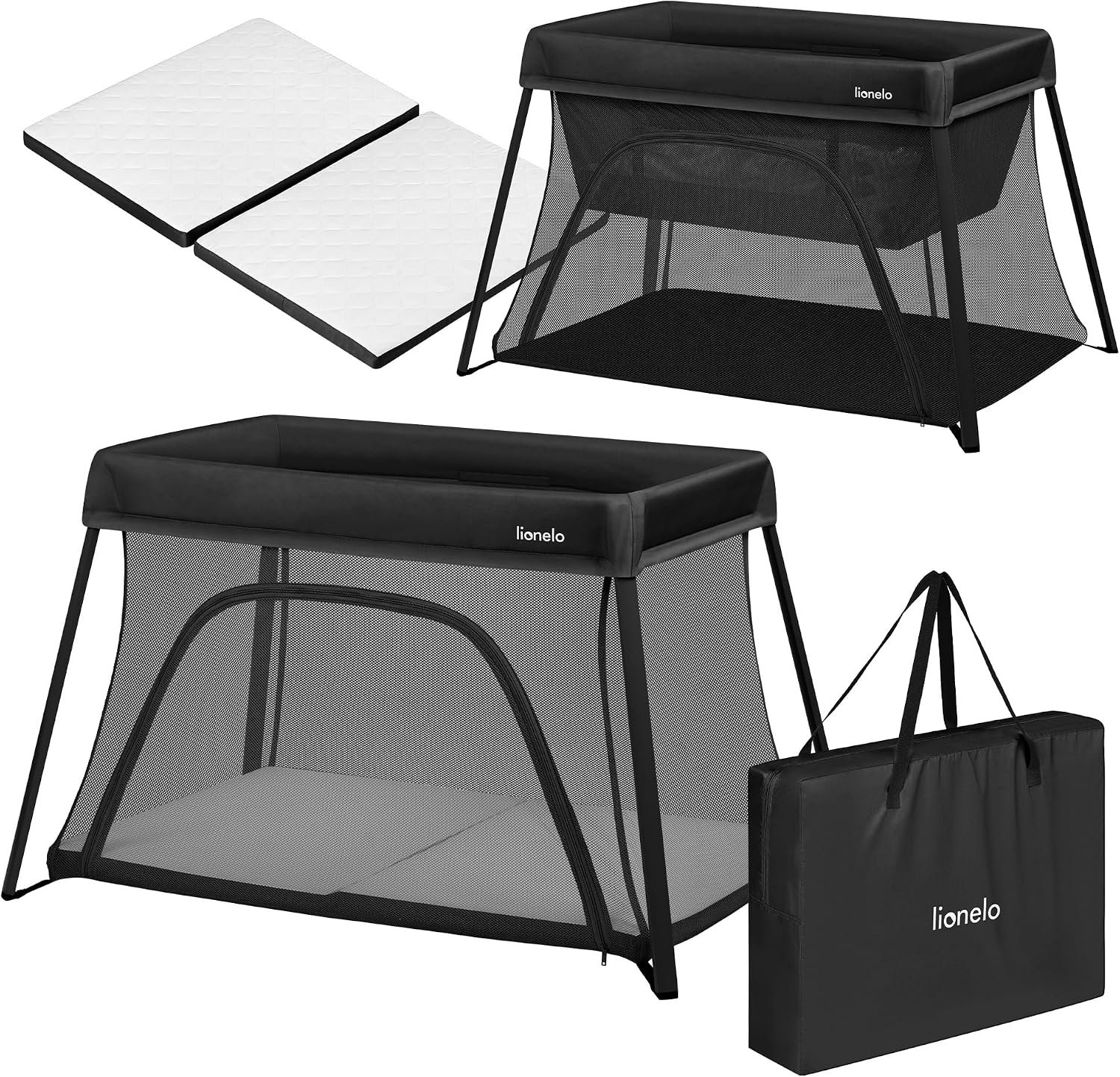Detalle de Lionelo Alice 3-in-1 Travel Cot and Playpen with Two Mattress Heights