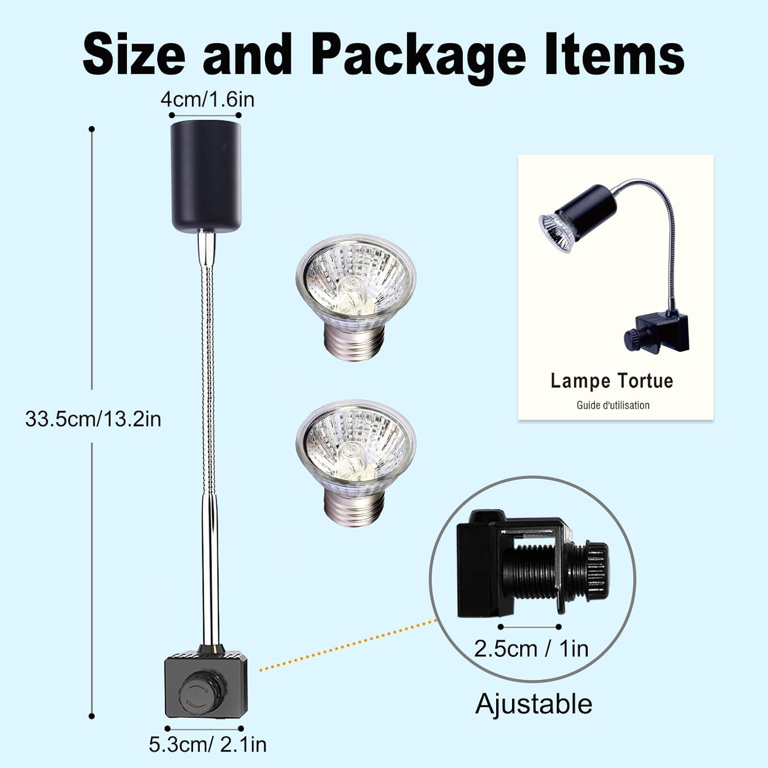 Thumbnail 4 de PewinGo Tortoise Heat Lamp UVA UVB Kit for Terrarium 2x50W 🌡