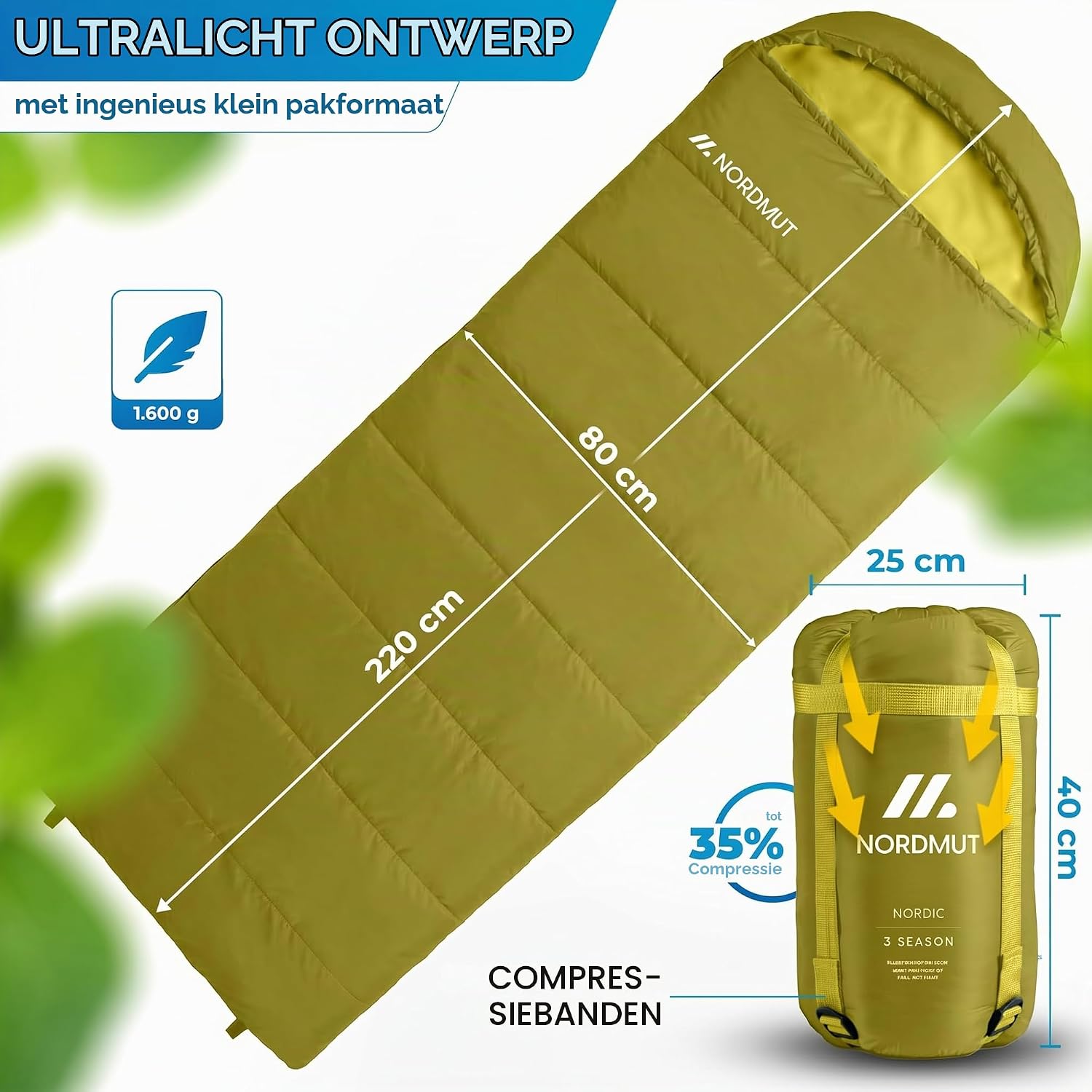Thumbnail 4 de NORDMUT deken-slaapzak voor volwassenen, 3-seizoenen, 250 GSM en YKK-rits